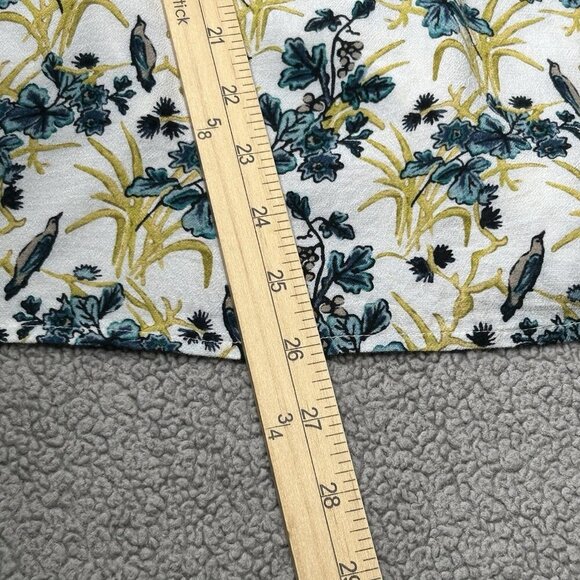 J Jill Top Extra Large Petite Blue Bird Print Green Floral Lightweight Office - Picture 14 of 14